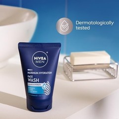 NIVEA MEN Maximum Hydration Face Wash, Face Wash with Provitamin B5 and Aloe Ver