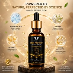 Vitalifes Skin Protect Facial Serum 30ml Hydrating Formula Melanin-Rich Skin