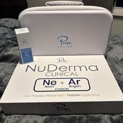 Pure Daily Care NuDerma Clinical Ne+Ar Skin Therapy Wand with 6 Fusion – NEW