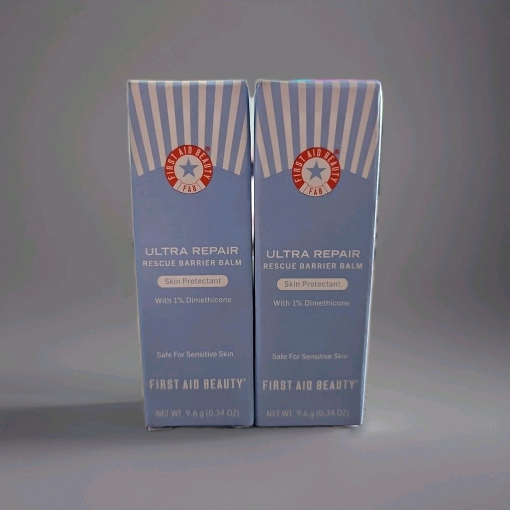 2 First Aid Beauty ULTRA REPAIR Rescue Barrier Balm with 1% Dimethicone, 0.34 oz