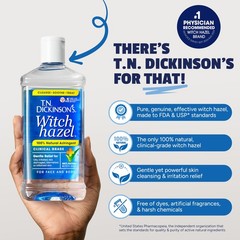 T.N. Dickinson&rsquo;s Witch Hazel 100% Natural 8 Ounce (Pack of 1), Clear