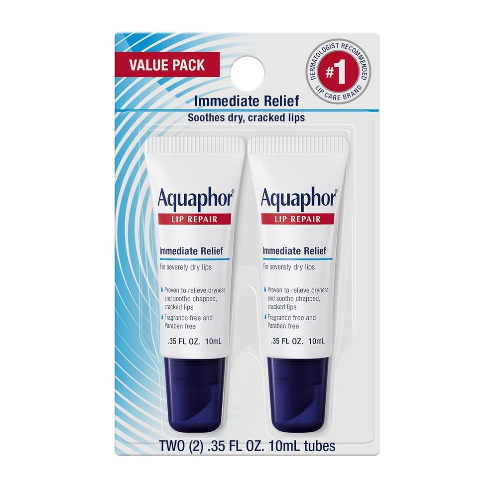 Aquaphor Lip Repair Ointment Moisturizing Lip Balm Pack Relieves Dryness 0.35…