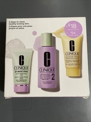 Clinique Skin School Supplies 3-Steps Cleanse & Refresh 3 Pc Set NEW