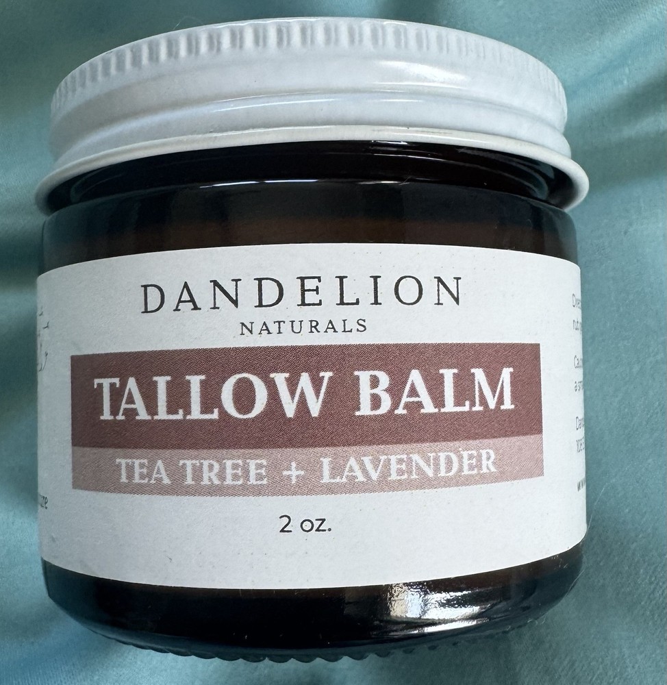Dandelion Naturals Tallow Balm – Tea Tree +Lavender (2 oz.) Natural tallow-based
