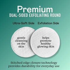Swisspers Premium Exfoliating Rounds, 2 Distinct 80 Count (Pack of 1), White