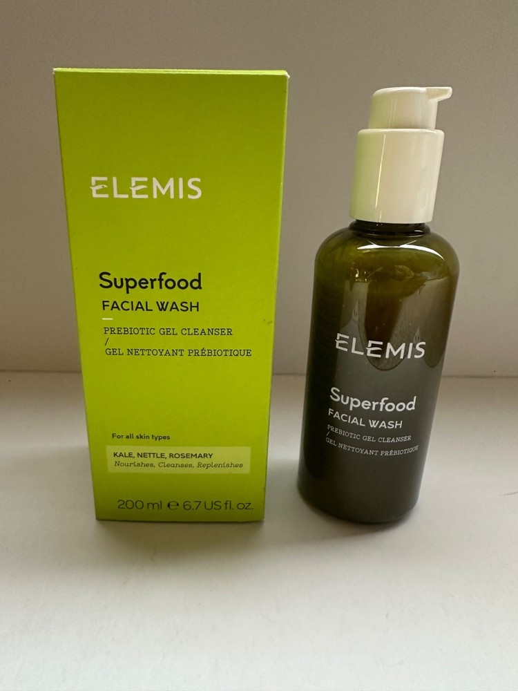 Elemis Superfood Facial Wash 6.7 oz 200ml Prebiotic Gel Cleanser New Open Box