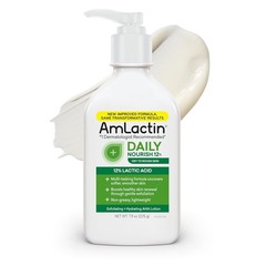 AmLactin Daily Nourish Therapeutic Body Lotion for Dry Skin – No-Scrub Exfoliato