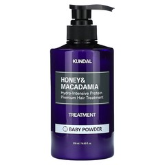 Honey & Macadamia, Premium Hair Treatment, Baby Powder, 16.90 fl oz (500 ml)