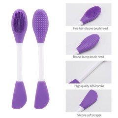 20 Pcs Silicone Face Mask Applicator, 2 in 1 Double-Sided 20Pcs, Pink, Purple