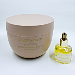 Sand + Fog 2pc Vanilla Latte Perfume Oil Dropper & Whipped Body Butter 16.9oz