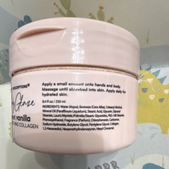 Body Prescriptions Body Glaze Moisturizing Collagen Cream Sweet Vanilla 8.4