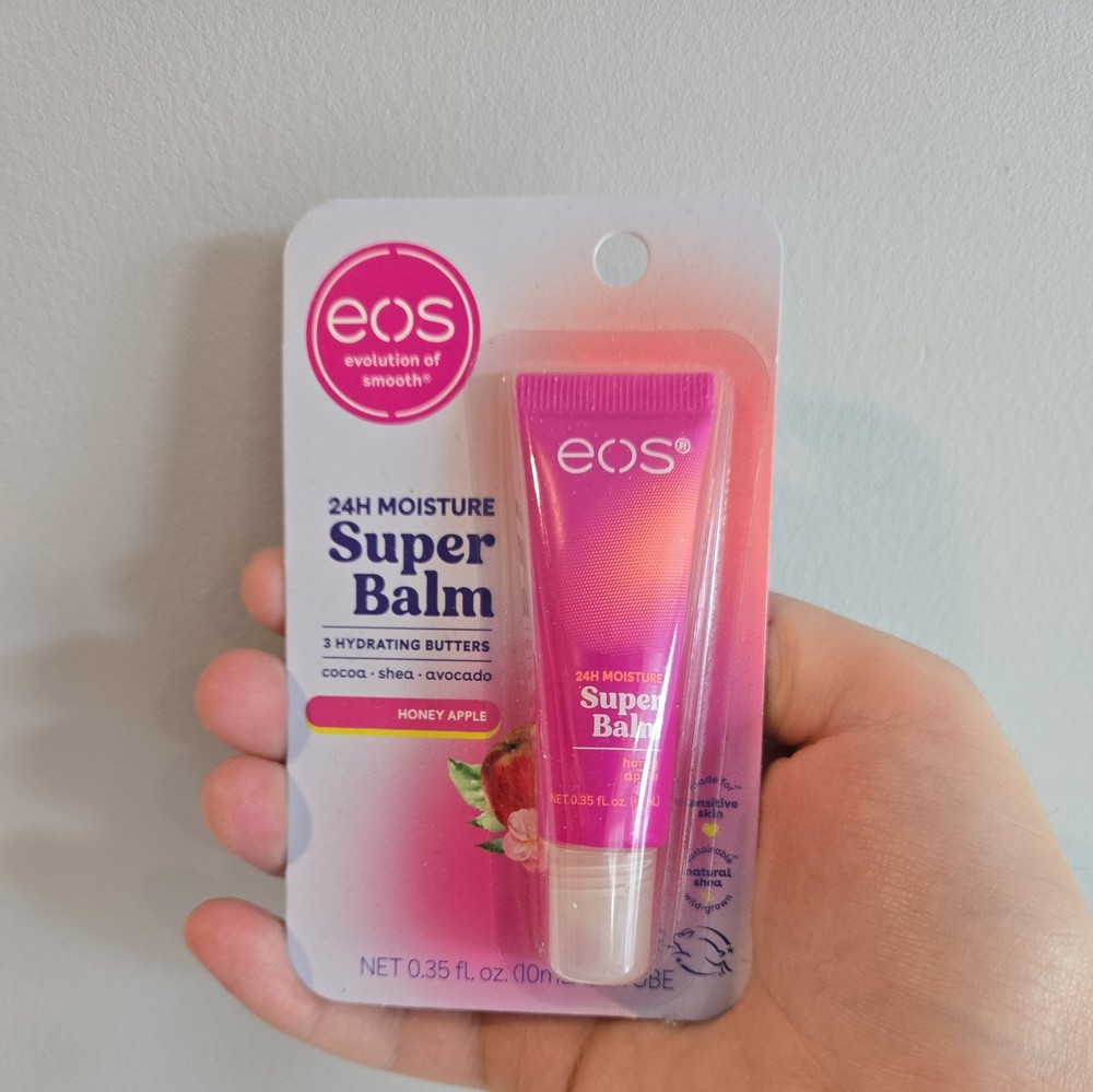 Eos 24H Moisture Super Balm Honey Apple, Day or Night Lip Treatment, 0.35 Oz