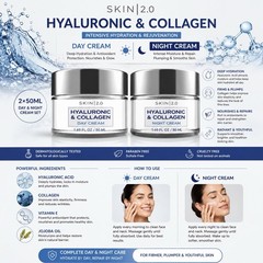 Skin 2.0 Hyaluronic Acid Collagen – Day Night Cream Set – 2x50ml – Anti Aging