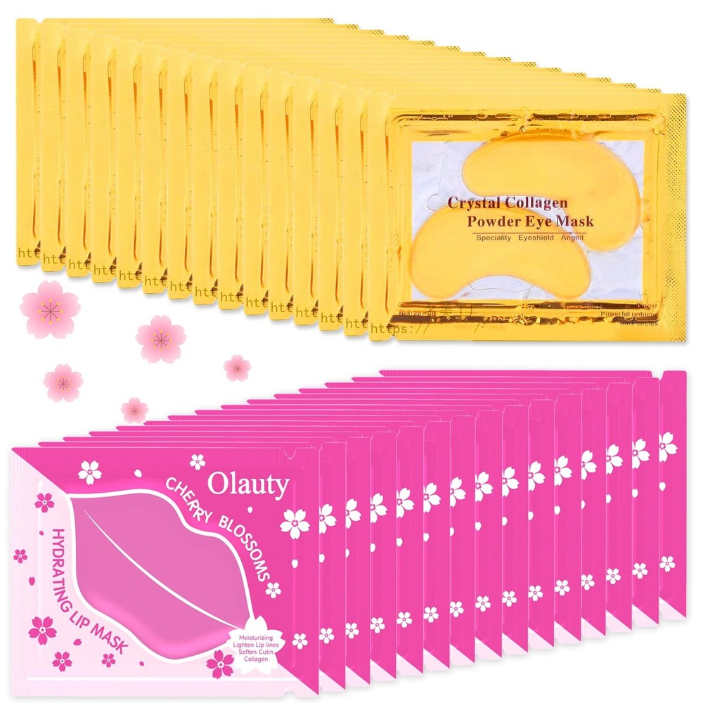 30 Pairs 24K Gold Eye Masks & Lip Masks, Under 2 Fl Oz (Pack of 1)
