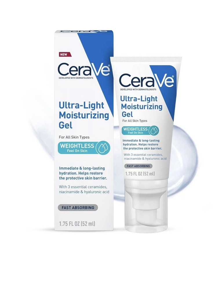CeraVe Ultra-Light Facial Moisturizing Gel, Fragrance Free, Oil-Free- 1.75 FL Oz