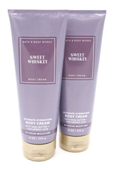 (2) Bath & Body Works SWEET WHISKEY Ultimate Hydration Body Cream 8oz Lot B New