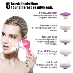 5-in-1 Electric Facial Cleansing Brush Waterproof Spin Face Exfoliator Massager
