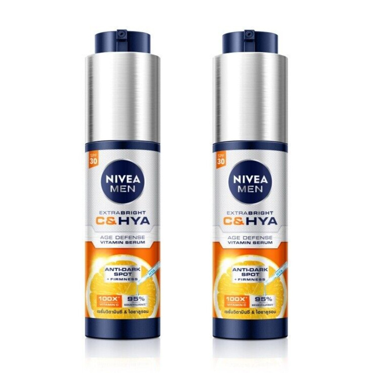 2X Nivea Men Extra C Hya Age Defense SPF30 Quick Firmer Brighter in 2 Weeks 45Ml