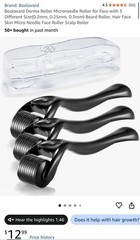 3 Derma Rollers 0.5mm Microneedle Rollers For Face, Skin, Hair Growth