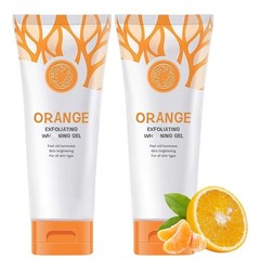 2Pcs Orange Exfoliating Gel Scrub Face Body Skin, Orange Whitening