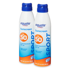 Equate Sport Broad Spectrum Sunscreen, SPF 50, Twin Pack
