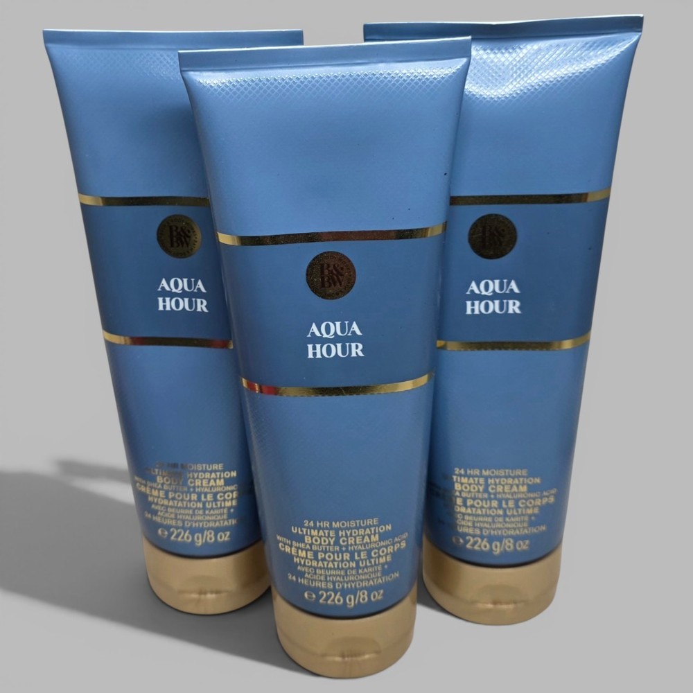 Bath & Body Works Everyday Luxuries Aqua Hour Body Cream 8oz – 3-Pack