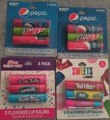Flavored Lip Balm Variety Packs, 2 Pepsi Candyshop And Sweet By Hershey Lot 12