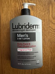 Lubriderm Men&rsquo;s 3 in 1 Lotion Fragrance Free Body Face Post Shave 16 fl oz