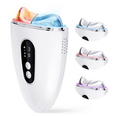 Cold & Hot Face Massager with Micro-current, Red Blue Light Therapy White