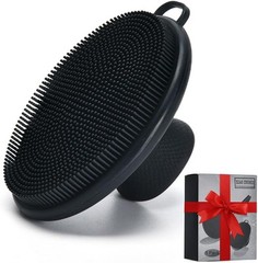 Face Scrubber,Silicone Scrubber for Men Women,Third Large size, Black