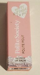 POLITE SOCIETY POUT HAPPY BIRTHDAY FROSTING GLOSSY VEGAN LIP BALM NEW IN BOX
