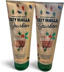 *2 Pack* Bath & Body Works COZY VANILLA BOURBON Body Cream FREE SHIP Fan Fave