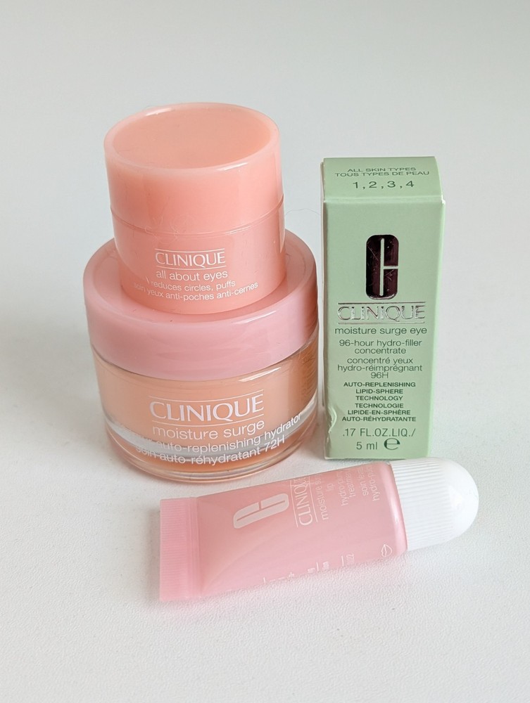 Clinique Moisture Surge 72H Hydrator Eye Hydro Filler Lip Plumper Travel Sz Lot