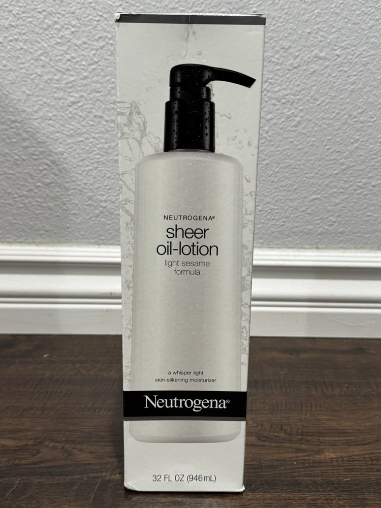 Neutrogena Sheer Oil-Lotion Light Sesame Formula 32 oz Pump Bottle New Box
