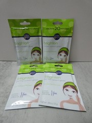 Miss Spa Set of 4 Brighten Renew Radiant Glow Face Sheet Masks 0.88 oz Each