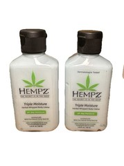 2 Pack Hempz Triple Moisture Herbal Whipped Body Creme Lotion 2.25oz Each