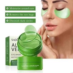 60PCS Aloe Vera Collagen Eye Mask Moisturizing Under Eye Patches Dark Circles