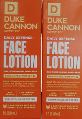 Duke Cannon Daily Defense SPF 32 Face Lotion Moisturizer 2 Pack 3 oz. Ea. Light