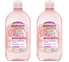 Garnier SkinActive Micellar Cleansing Water Rose Water Glycerin 23.7 Oz – 2 Pack