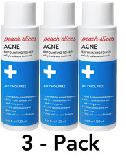 3 Pack Peach Slices | Acne Exfoliating Toner | 2% Salicylic Acid | AHA+BHA