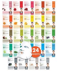 DERMAL 24 Combo Pack Made in Korea Facial Mask 24 Count (Pack of 1), 24