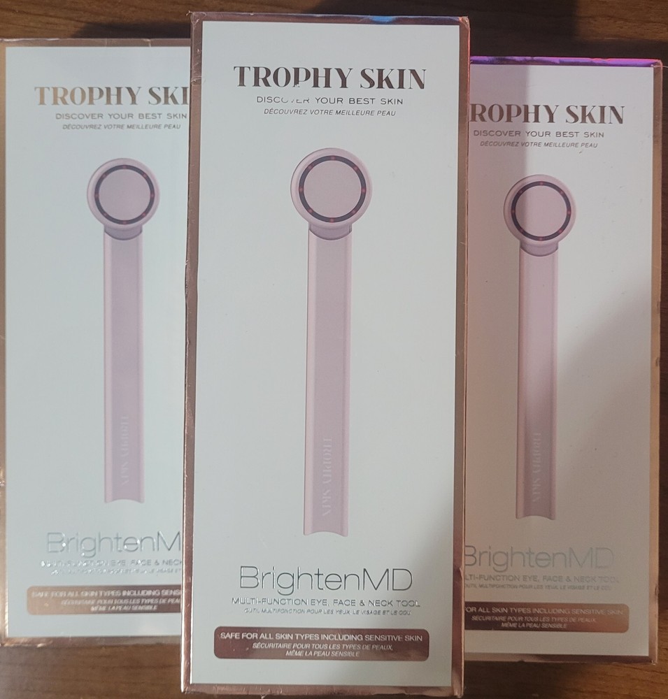Trophy Skin Brighten MD Multi Function Eye Face & Neck Tool. New & Sealed