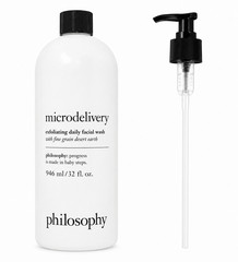 NEW Philosophy Microdelivery Facial Wash Exfoliating Cleanser 32 oz + Pump
