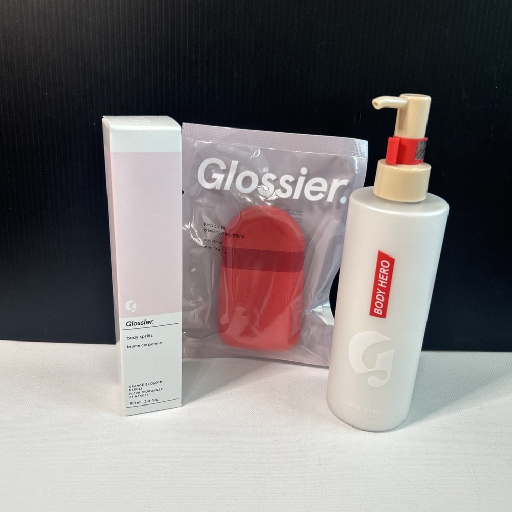 Glossier Body Hero Lotion 8.4 Fl Oz Body Spritz 3.4 Fl Oz Body Cream 2 Fl Oz