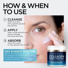 Moisturizer Collagen AntiAging Face Cream with Stem Cells, Retinol, Hyaluroni…