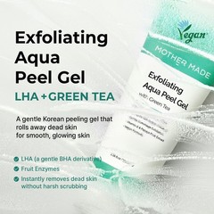 Green Tea Exfoliating Aqua Peel Gel – Pore Care, Gentle Facial Exfoliator, Vegan