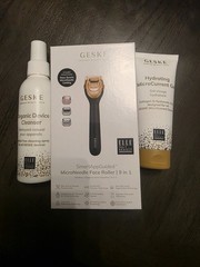 geske microneedling tool with cleaner and mircocurrent gel