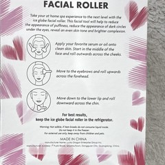 Ice Globe Facial Roller Set of 2 Pink Glass Cooling for Puffiness & Dark Circles
