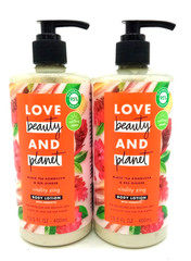 Love Beauty Planet Black Tea Kombucha & Red Ginger Lotion 2-PACK 13.5oz NEW