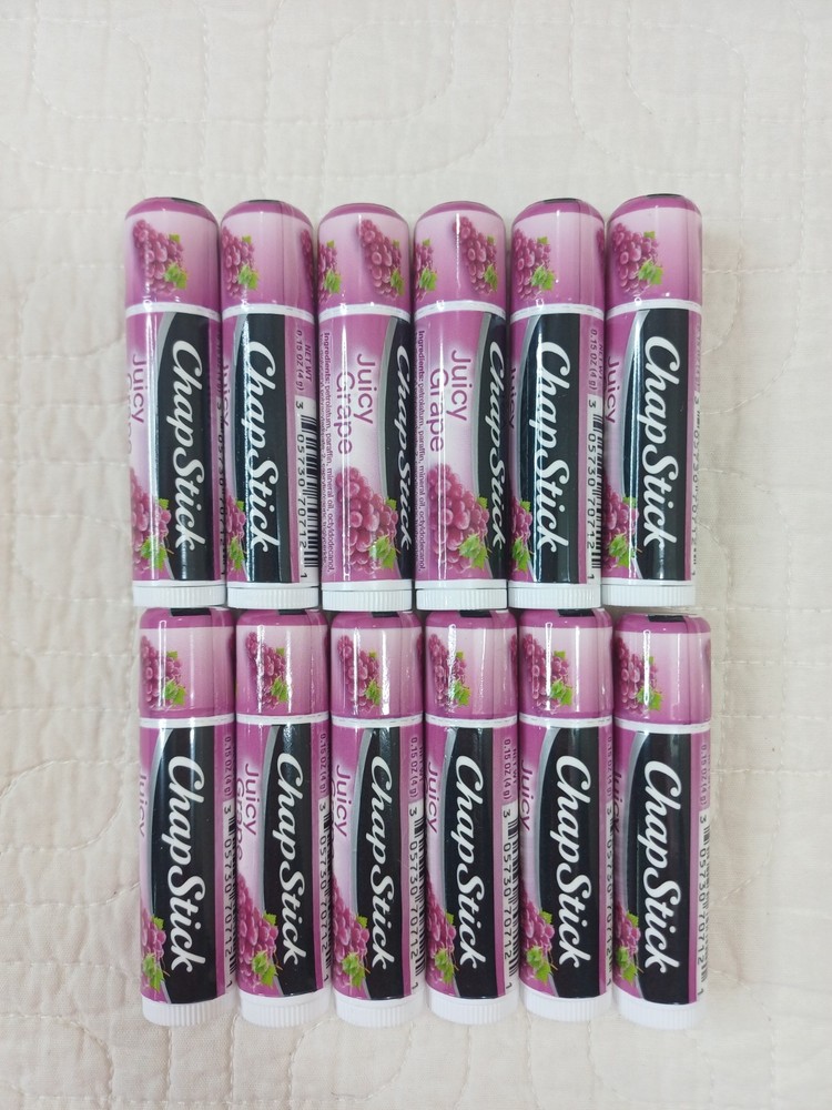 12 TUBES JUICY GRAPE CHAPSTICK New Sealed Bulk
